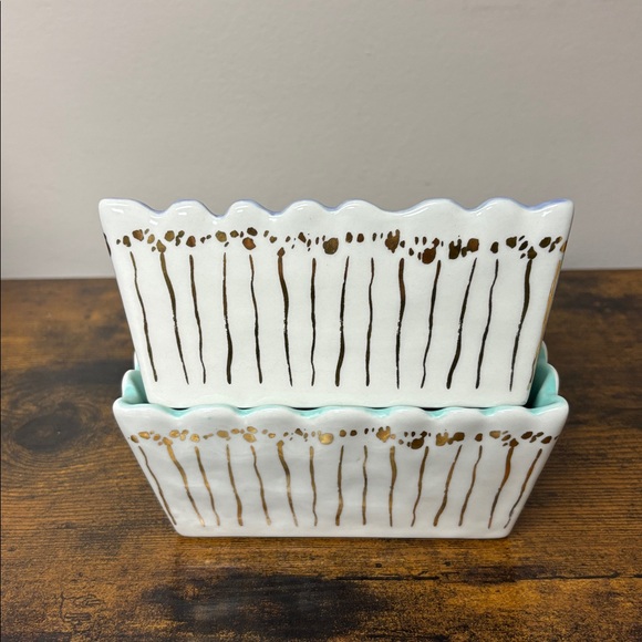 Anthropologie Holiday L'Hiver Mini Loaf Pan Set - Picture 4 of 8